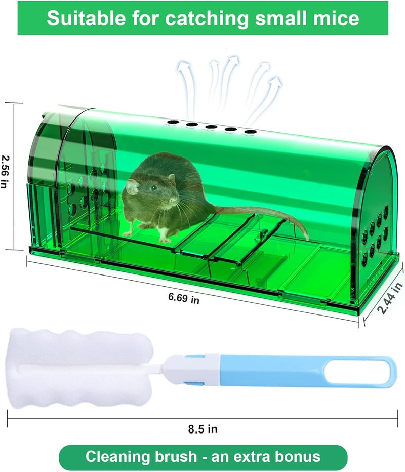 Wanqueen 6 Pcs Humane Mouse Traps Indoor for Home, Live Mouse Trap, Reusable Mice Trap Catcher for House & Outdoors - Image 2